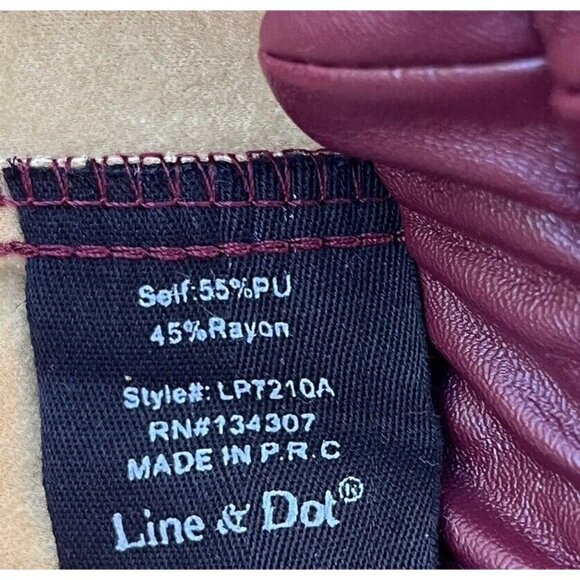 Line & Dot Women's Red Vegan Leather Juniper Lace up Corset Leggings Size S - Picture 11 of 15